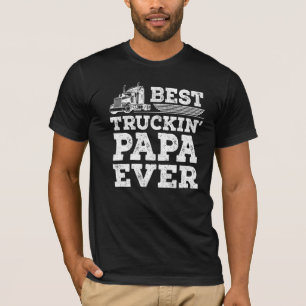 Mens Trucker Papa Retro Style Best Truckin Papa F T-Shirt