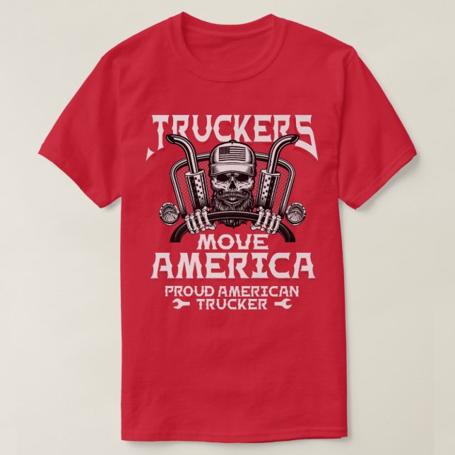 Mens Truckers Move America Truck Driver Trucker Di T-Shirt (Design Front)