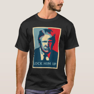 Mens Trump Lock Him Up Poster Shirt Black