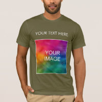 Mens TShirt Add Image Logo Text Bella Canvas