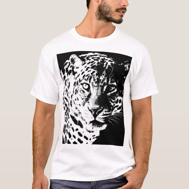 Mens TShirts Template Pop Art Animal Leopard (Front)
