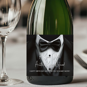 Mens Tuxedo Birthday Any Event Champagne Sparkling Wine Label