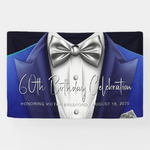 Mens Tuxedo Birthday Party Banner