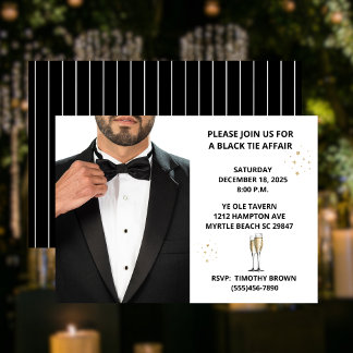   Men's Tuxedo  Black Tie Affair Party Ball Invitation