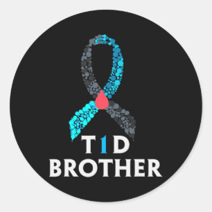 Mens Type 1 Diabetes Brother  - World Diabetes Day Classic Round Sticker