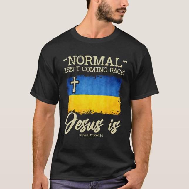 Mens Ukrainian Flag National Under God Jesus Ukrai T-Shirt (Front)
