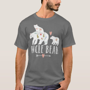 Mens Uncle Bear 2 Kids Twin Cubs, Cool Uncle Bear  T-Shirt