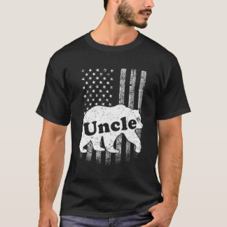 Mens Uncle Bear Camouflage Usa American Flag Gift  T-Shirt
