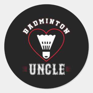 Mens Uncle Dminton Gifts Funny Father's Day Sports Classic Round Sticker