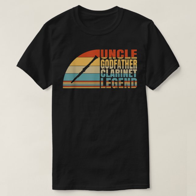 Mens Uncle Godfather And Clarinet Legend, Marching T-Shirt (Design Front)