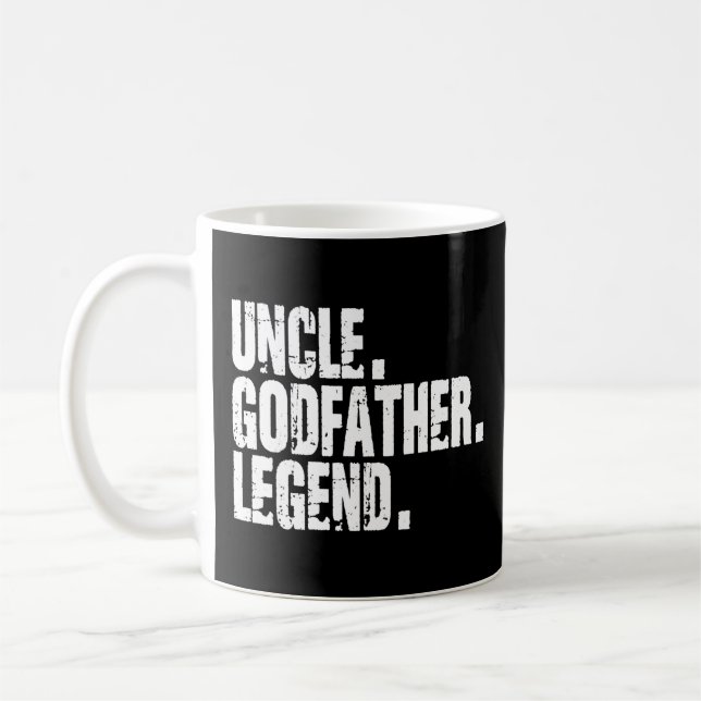 Mens Uncle Godfather Legend  Nephew Niece  Godchil Coffee Mug (Left)