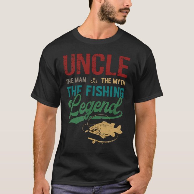 Mens Uncle Man Myth Fishing Legend Funny Fishing T-Shirt (Front)