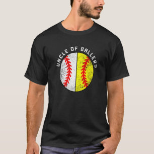Mens Uncle Of Ballers Baseball Softball Uncle T-Shirt