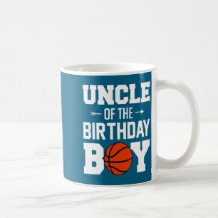 Mens uncle of the birthday boy basketball boy fami coffee mug