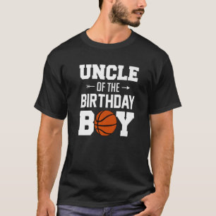 Mens Uncle Of The Birthday Boy Basketball Boy Fami T-Shirt