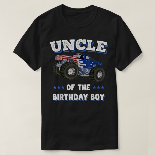 Mens Uncle Of The Birthday Boy Fathers Monster Tru T-Shirt (Design Front)
