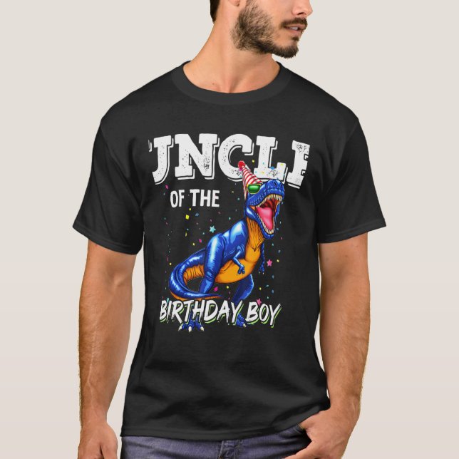 Mens Uncle Of The Birthday Boy Matching Father Unc T-Shirt (Front)