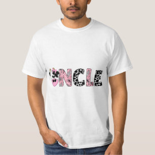 Mens Uncle of The Birthday For Girl Cow Farm Birth T-Shirt