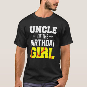 Mens Uncle Of The Birthday Girl Softball Girl Fami T-Shirt