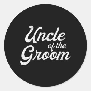 Mens Uncle Of The Groom Shirts For Men Funny Classic Round Sticker
