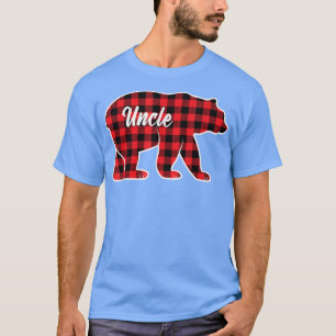 Mens Uncle Red Plaid Bear Family Nephew Matching P T-Shirt