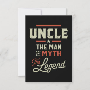 Mens Uncle The Man The Myth The Legend Gift RSVP Card