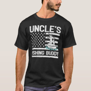 Mens Uncle's Fishing Buddy American Flag Fishing F T-Shirt