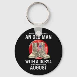 Mens Underestimate An Old Man With A Dd-214 August Key Ring