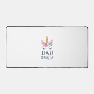 Mens Unicorn Dad of the Birthday Girl Matching Par Desk Mat