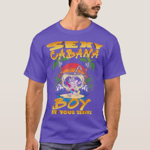 Mens Unicorn Pool Party Bartender Staff Sey Cabana T-Shirt