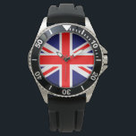 Men's Union Jack Flag Watch<br><div class="desc">Men's watch with image of the Union Jack Flag with a black band.</div>