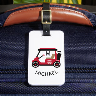 Men's Unique Custom Cart Monogram Name Bag or Luggage Tag