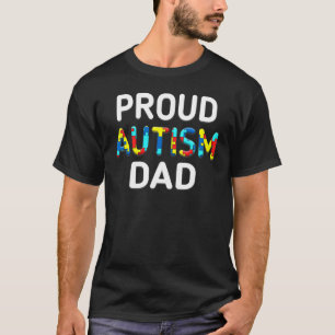 Mens Unique Proud Autism Dad Coloured Puzzle Piece T-Shirt