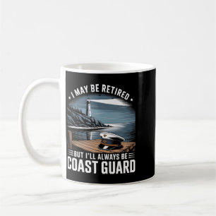 Mens United States Coast Guard Retired Aamerican Coffee Mug