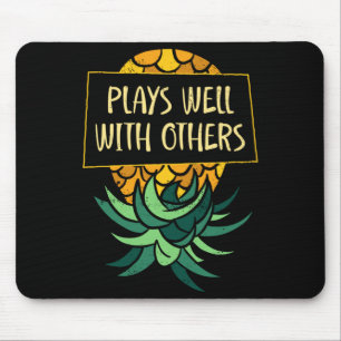 Mens upside down pineapple plays others funny mouse mat