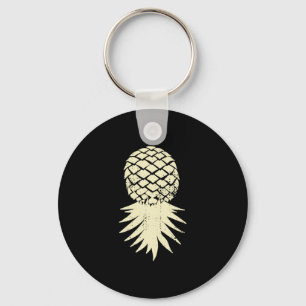 Mens upside down pineapple subtle vacation funny key ring