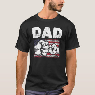 Mens Us Flag Dad & Son Fist Bump Patriotic Dad 4th T-Shirt