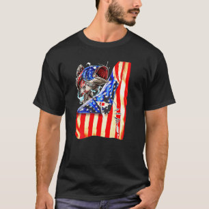 Mens Us Flag Fish 4th Of July Fishing Patriot Fish T-Shirt