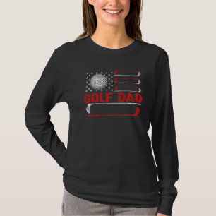 Mens Us Flag Golf Dad Vintage Sport  Father's Day T-Shirt