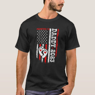 Mens Us Flag Promoted To Daddy Est 2023 Father's D T-Shirt