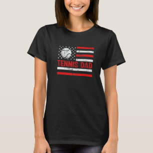 Mens Us Flag Tennis Dad Vintage Sport Father's Da T-Shirt