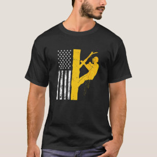 Mens Us Flag Tree Climber T-Shirt