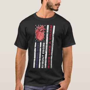 Mens USA American Flag, Mechanic Open Heart Surger T-Shirt
