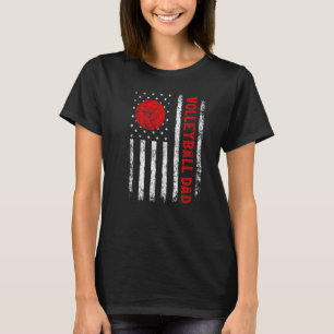Mens Usa American Flag Vintage Volleyball Dad Fath T-Shirt