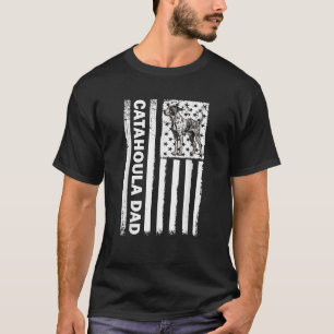 Mens USA Flag 4th Catahoula Leopard Dog  T-Shirt