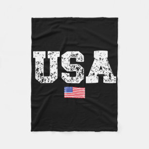 Mens Usa Flag 4th Of July America Day Of Independe Fleece Blanket