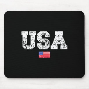 Mens Usa Flag 4th Of July America Day Of Independe Mouse Mat