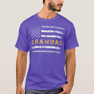 Mens USA Flag American Grandfather Grandad Fourth T-Shirt