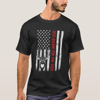 Mens USA Flag Best Buckin Pop Ever Deer Huntin T-Shirt
