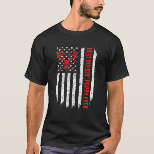 Mens USA Flag Best Buckin Poppy Ever Deer Hunting T-Shirt